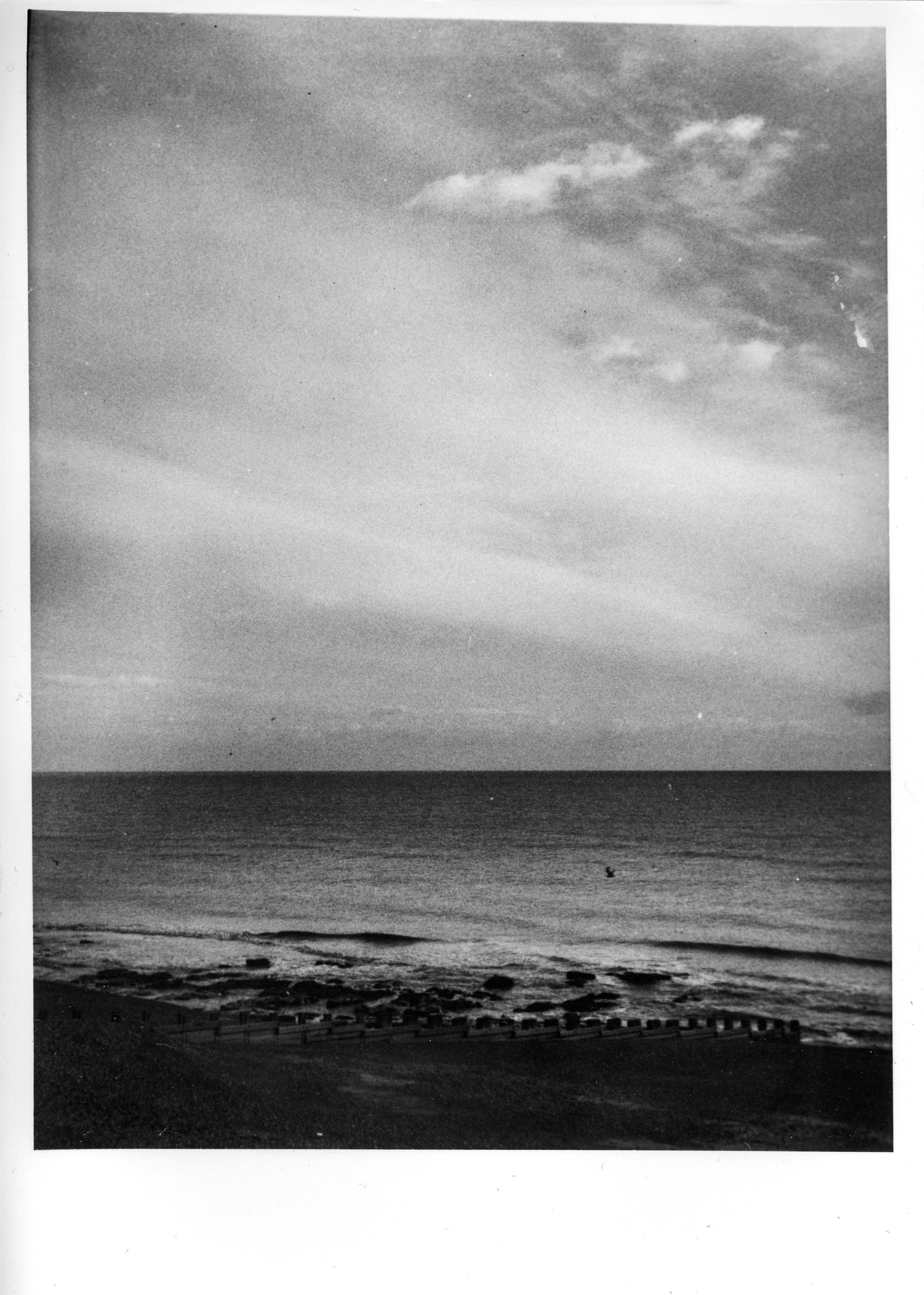 hastings beach in autumn photographed and printing using traditional photographic techniques